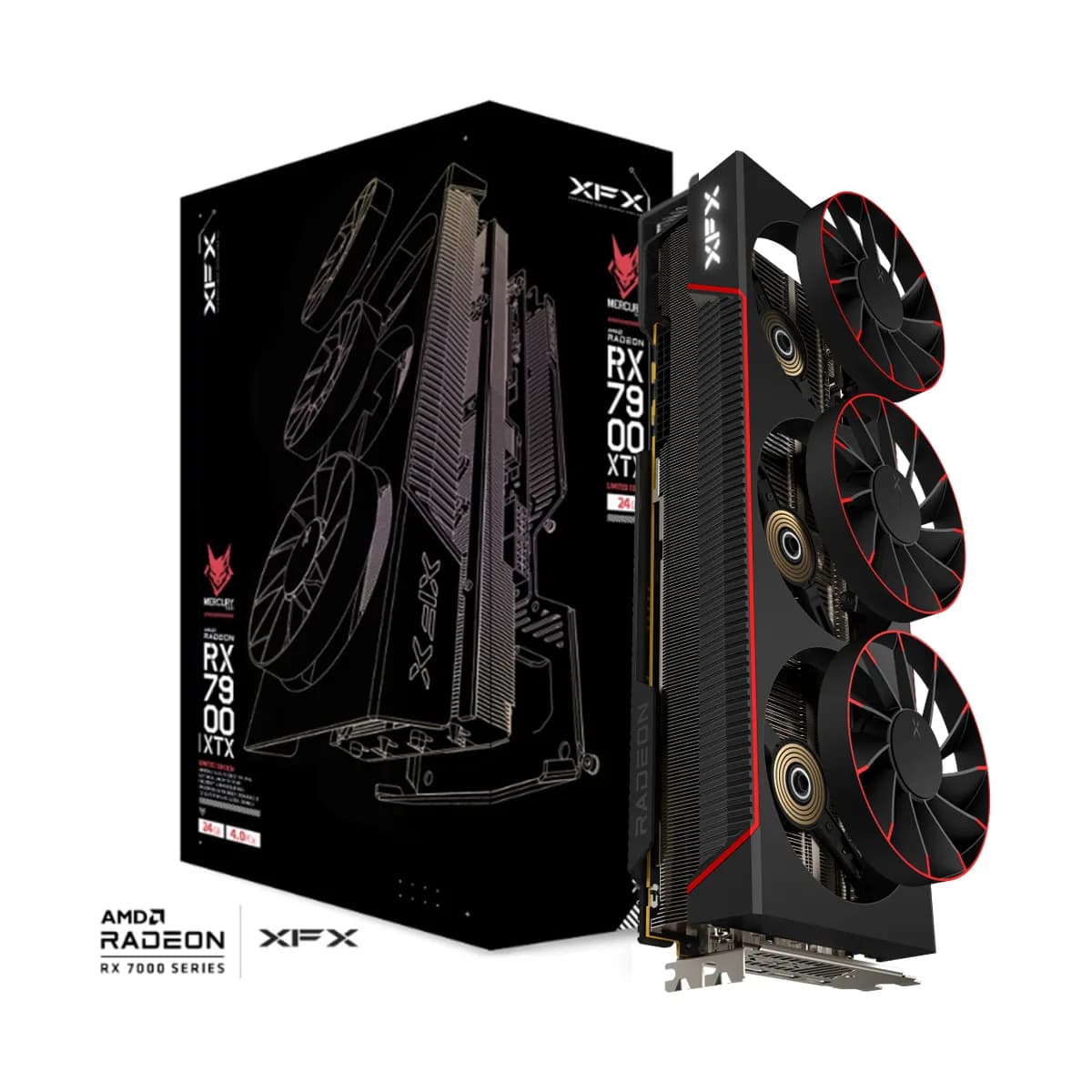 XFX Mercury AMD Radeon RX 7900 XTX Magnetic Air Gaming Graphics Card (DP Refurbished)