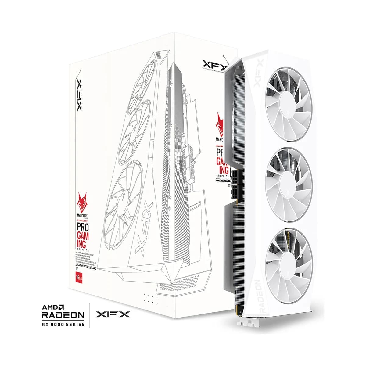 XFX Mercury AMD Radeon RX 9070 XT White Gaming Edition