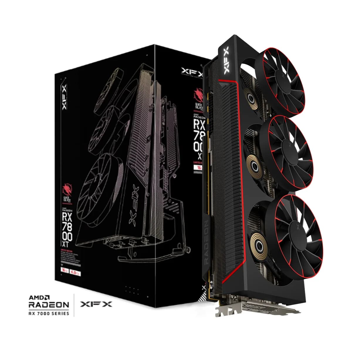 XFX Quicksilver AMD Radeon RX 7800 XT Magnetic Air Gaming Graphics Card