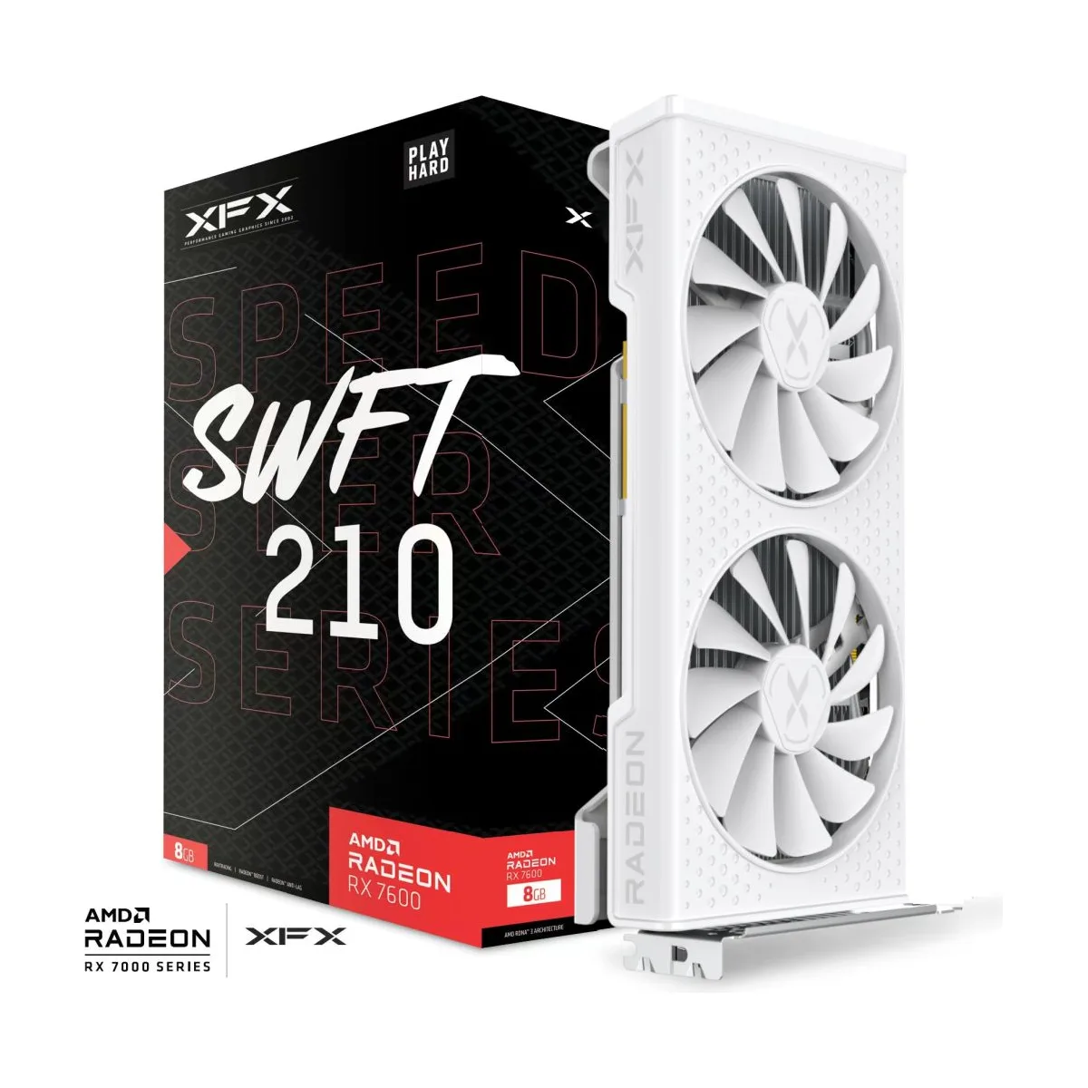 XFX SPEEDSTER SWFT 210 AMD Radeon RX 7600 Core Edition White
