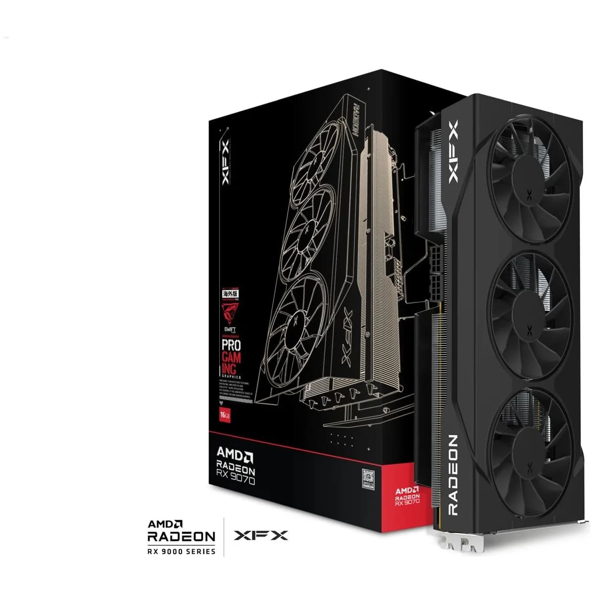 XFX Swift AMD Radeon RX 9070 OC Triple 90mm Fan Gaming Edition