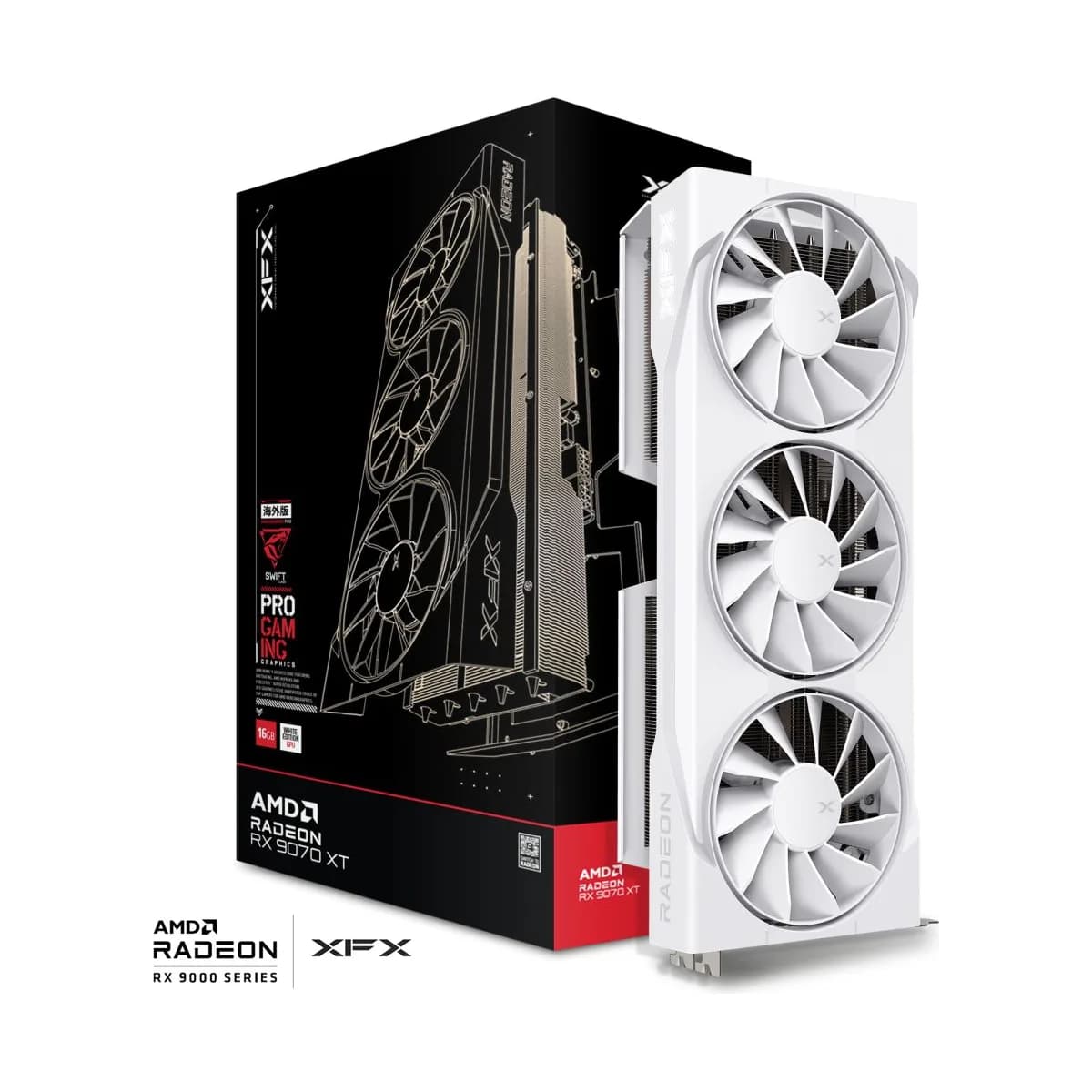XFX Swift AMD Radeon RX 9070XT White Triple Fan Gaming Edition