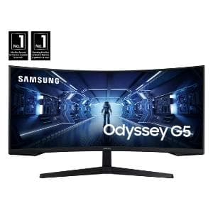 Samsung 34" Odyssey G55T WQHD 165Hz HDR Curved Gaming Monitor