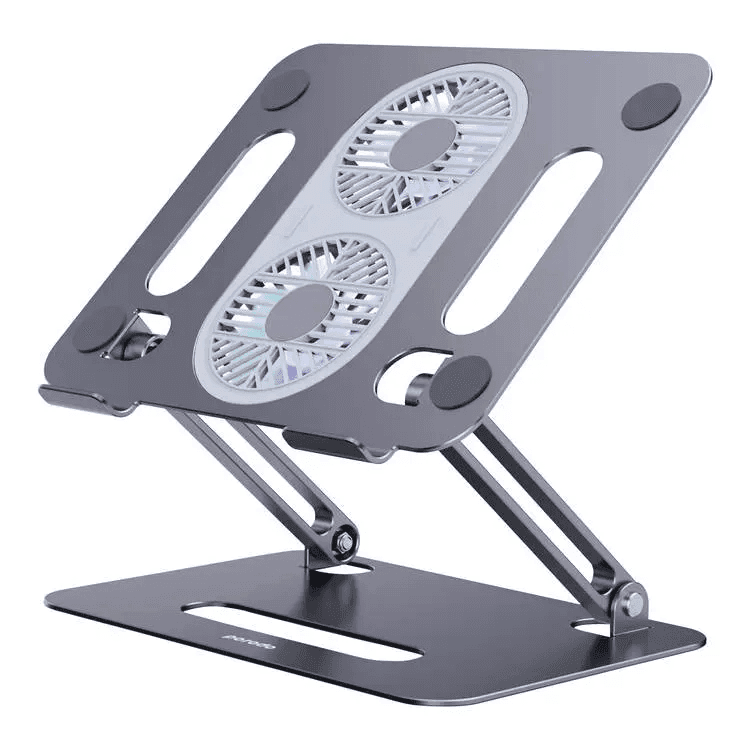 Porodo Adjustable Laptop Stand with Dual Cooling Fans