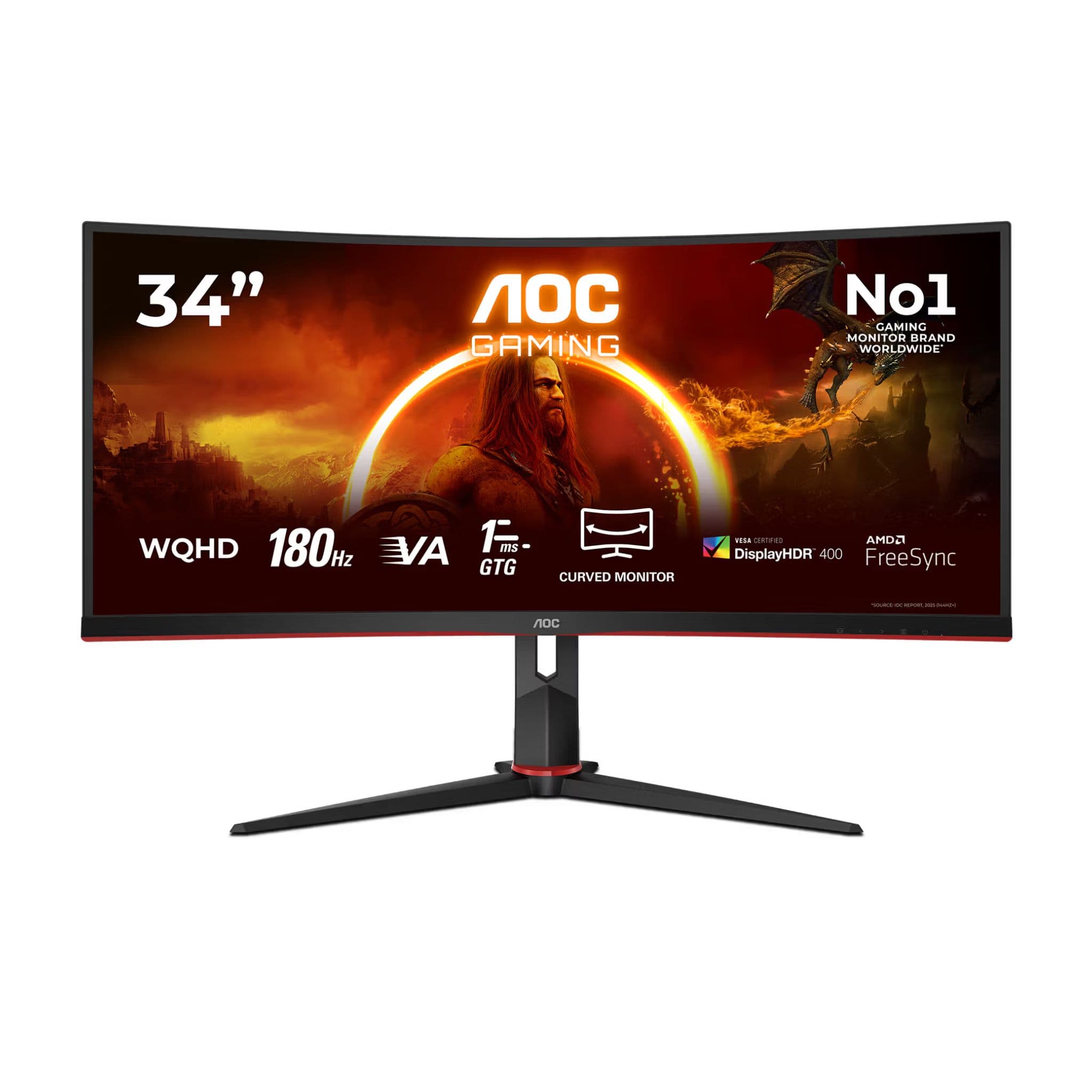 AOC CU34G2XPD 34" WQHD 180Hz Curved Gaming Monitor
